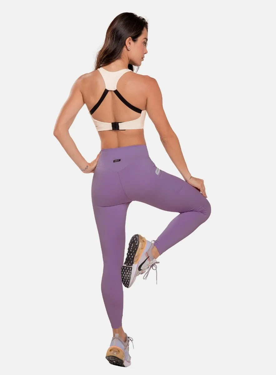 Leggins deportivo color morado para mujer, marca BABALÚ, referencia 107033, vista trasera. Compra al por mayor en babalu.com.co en COP.