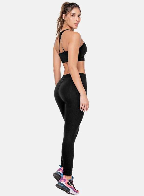 Leggins deportivo color negro para mujer, marca BABALÚ, referencia 103833, vista lateral. Compra al por mayor en babalu.com.co en COP.