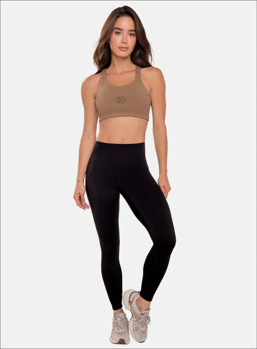 Leggins deportivo color negro para mujer, marca BABALÚ, referencia 107033, vista frontal. Compra al por mayor en babalu.com.co en COP.