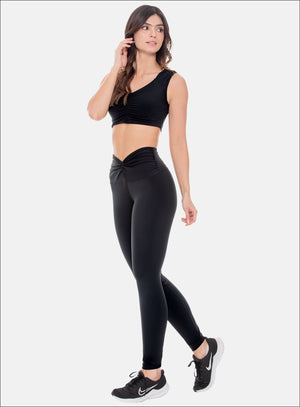 Leggins deportivo color negro para mujer, marca BABALÚ, referencia 108613, vista frontal. Compra al por mayor en babalu.com.co en COP.