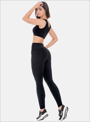Leggins deportivo color negro para mujer, marca BABALÚ, referencia 108613, vista trasera. Compra al por mayor en babalu.com.co en COP.
