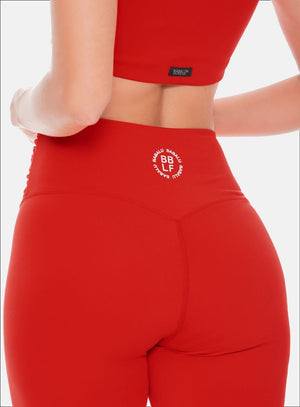 Leggins deportivo color rojo para mujer, marca BABALÚ, referencia 108613, vista trasera. Compra al por mayor en babalu.com.co en COP.