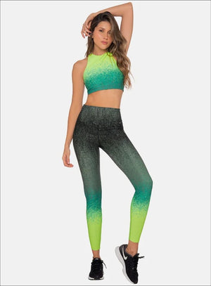 Leggins deportivo color verde, marca BABALÚ, referencia 111343, vista frontal. Compra al por mayor en babalu.com.co en COP.