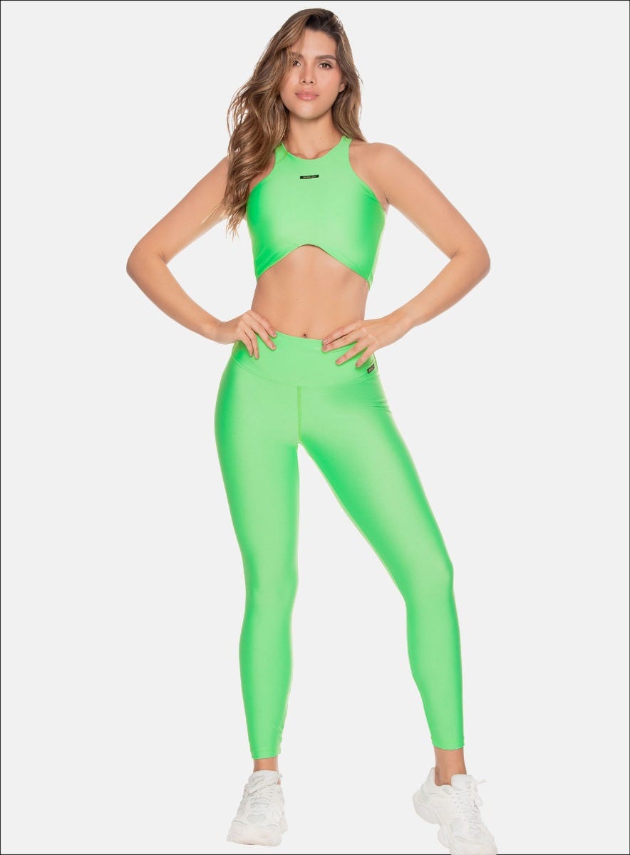 Leggins deportivo color verde para mujer, marca BABALÚ, referencia 109053, vista frontal. Compra al por mayor en babalu.com.co en COP.