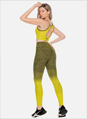 Leggins deportivo color verde para mujer, marca BABALÚ, referencia 110823, vista lateral. Compra al por mayor en babalu.com.co en COP.