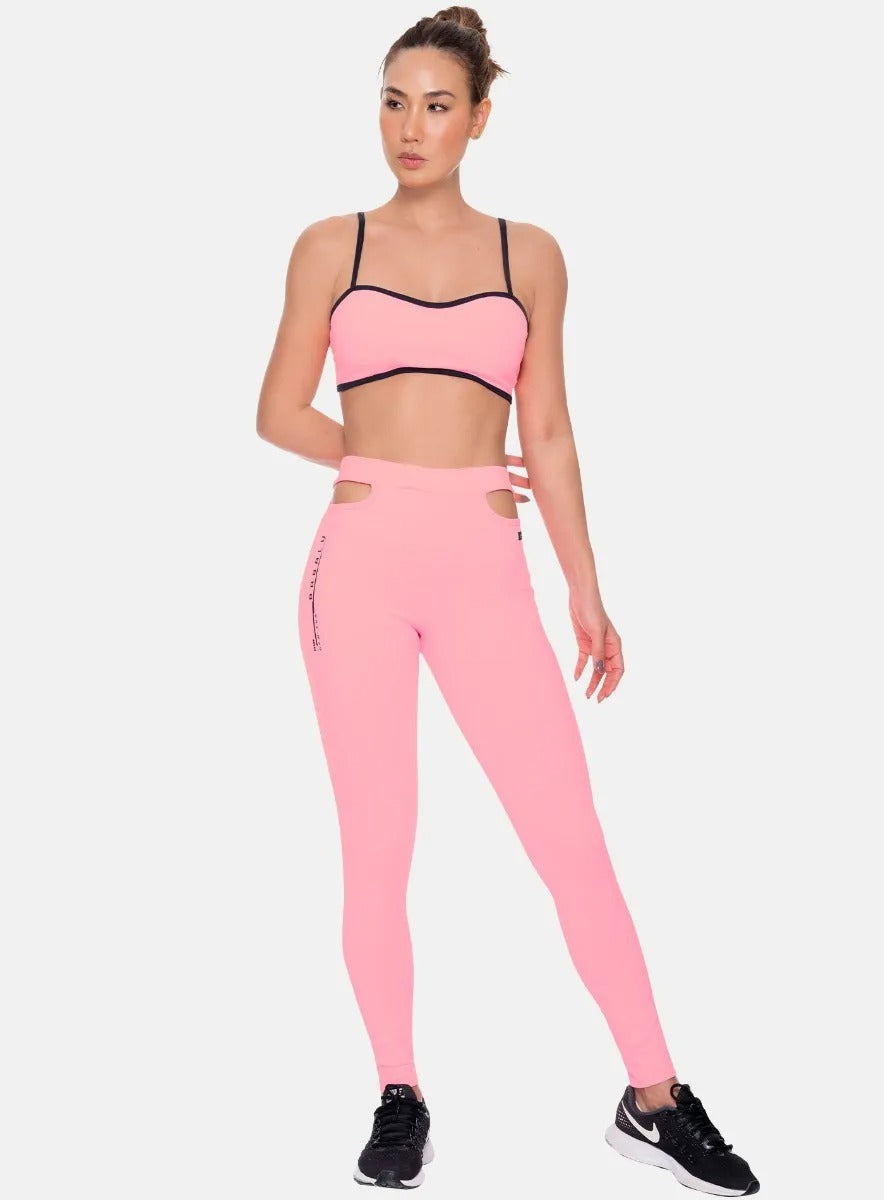 LEGGINS DEPORTIVO MUJER  TELA SUPPLEX CON ESTAMPADO Y ABERTURA TALLA ÚNICA