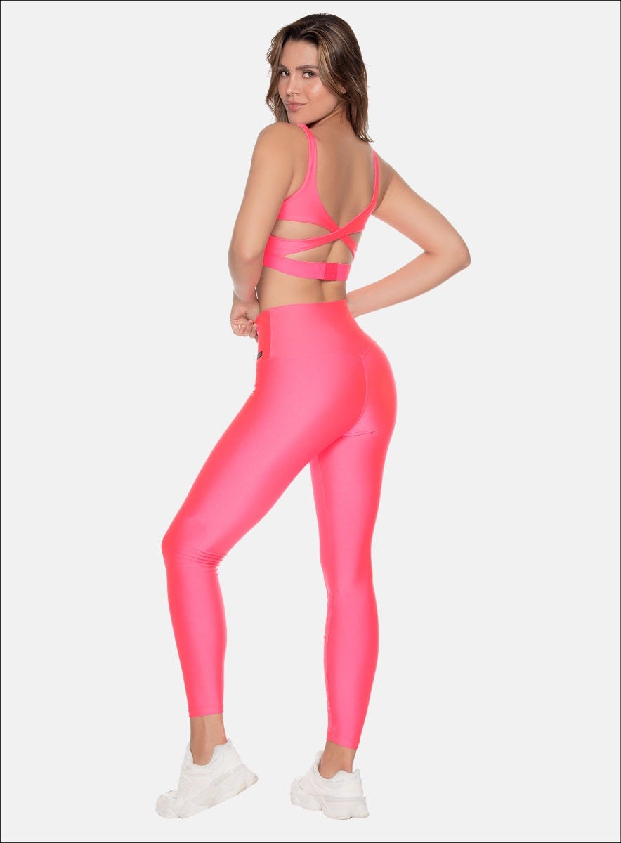 LEGGINS DEPORTIVO TELA CON EFECTO BRILLO TACTO SUAVE CON CIERRE EN LA PRETINA