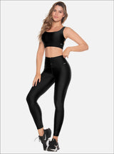 LEGGINS DEPORTIVO TELA CON EFECTO BRILLO TACTO SUAVE CON CIERRE EN LA PRETINA