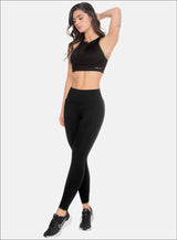 LEGGINS DEPORTIVO DAMA CON BOLSILLOSEN COSTADOS CON CIERRE INVISIBLE ENLATERALES ELANTEROS, CON RUEDO CON SESGO EN CONTRASTE