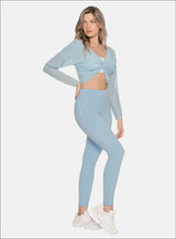 LEGGINS DEPORTIVO DE DAMA CON BOLSILLO INVISIBLE EN MALLA EN LOS COSTADOS