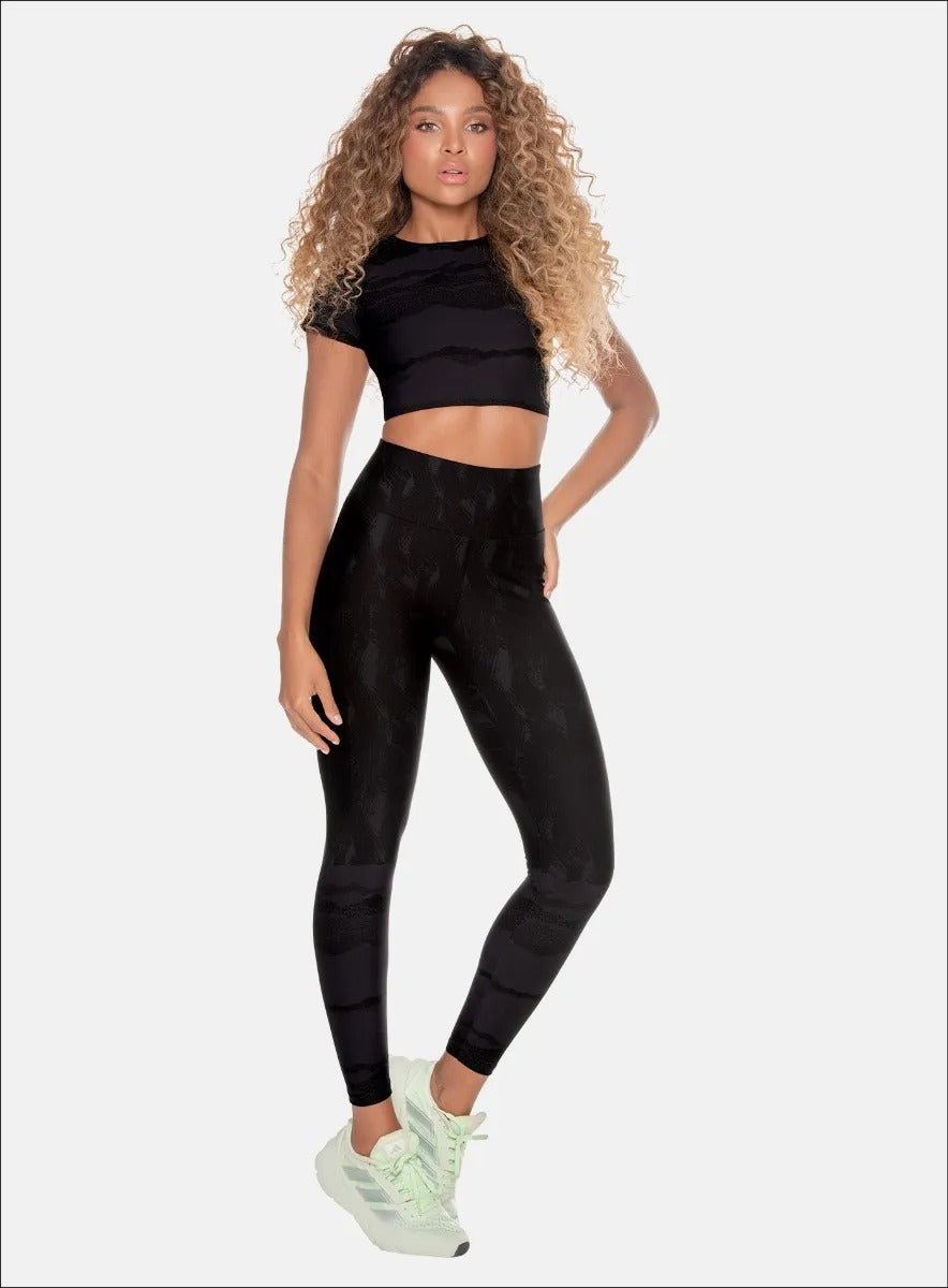 Leggins poliamida color negro, marca BABALÚ, referencia 110193, vista frontal. Compra al por mayor en babalu.com.co en COP.