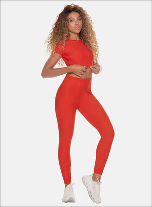 Leggins poliamida color rojo, marca BABALÚ, referencia 110193, vista frontal. Compra al por mayor en babalu.com.co en COP.