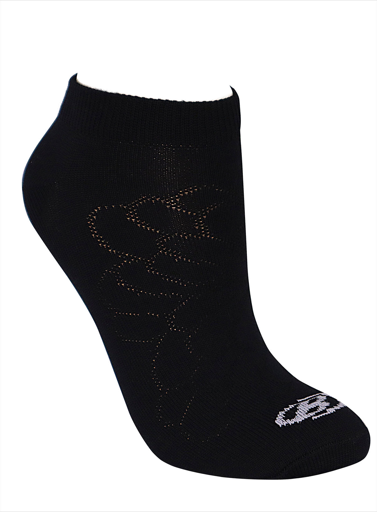 Media deportiva color blanco y negro para mujer, marca BABALÚ, referencia 0403, vista lateral. Compra al por mayor en babalu.com.co en COP.
