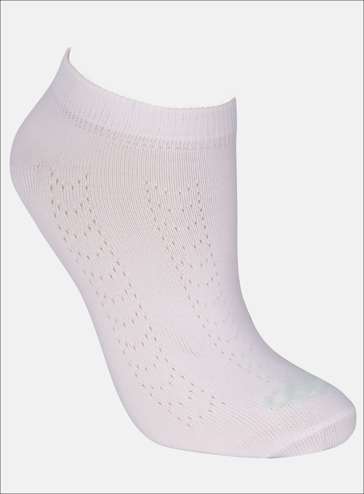 Media deportiva color blanco y negro para mujer, marca BABALÚ, referencia 0403, vista lateral. Compra al por mayor en babalu.com.co en COP.