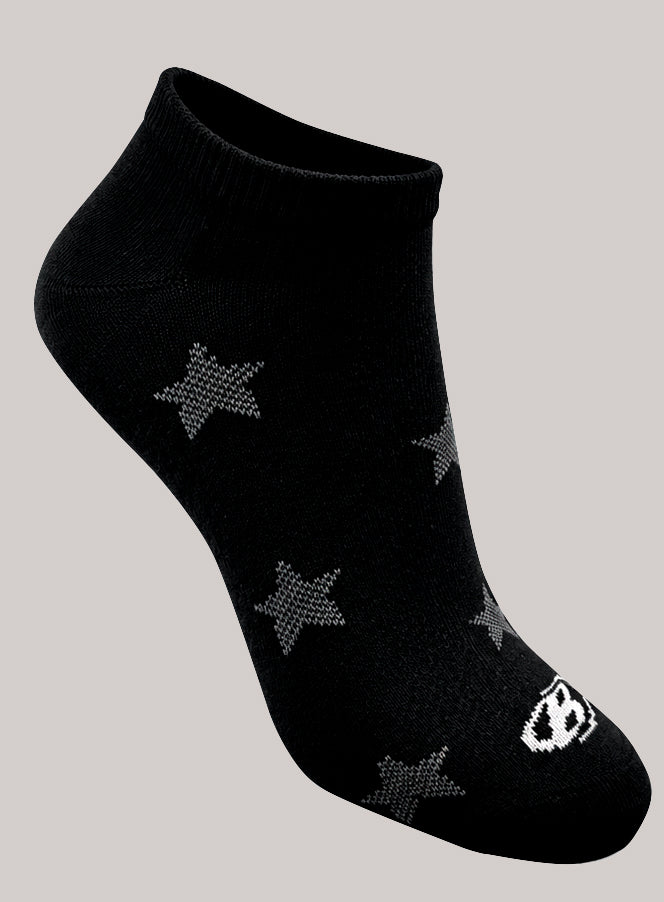 Media deportiva color blanco y negro para mujer, marca BABALÚ, referencia 0403, vista lateral. Compra al por mayor en babalu.com.co en COP.
