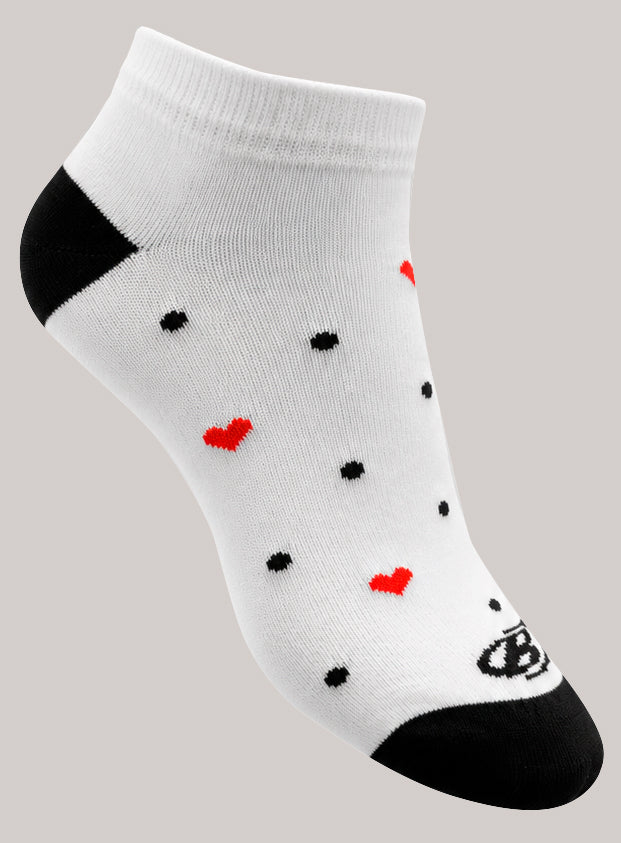Media deportiva color blanco y negro para mujer, marca BABALÚ, referencia 0403, vista lateral. Compra al por mayor en babalu.com.co en COP.