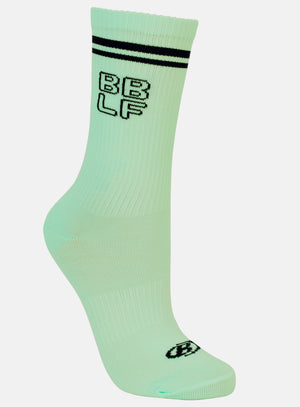 Media deportiva color verde para mujer, marca BABALÚ, referencia 0693, vista lateral. Compra al por mayor en babalu.com.co en COP.