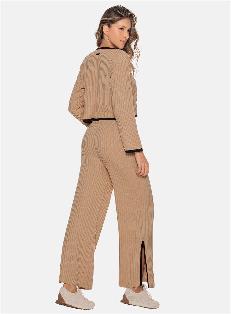 Pantalon casual color arequipe para mujer, marca BABALÚ, referencia 110523, vista trasera. Compra al por mayor en babalu.com.co en COP.