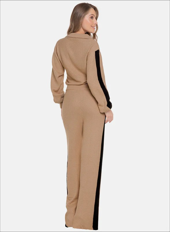 Pantalon casual color beige para mujer, marca BABALÚ, referencia 112743, vista trasera. Compra al por mayor en babalu.com.co en COP.