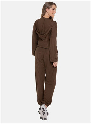 Pantalon casual color cafe para mujer, marca BABALÚ, referencia 111713, vista trasera. Compra al por mayor en babalu.com.co en COP.