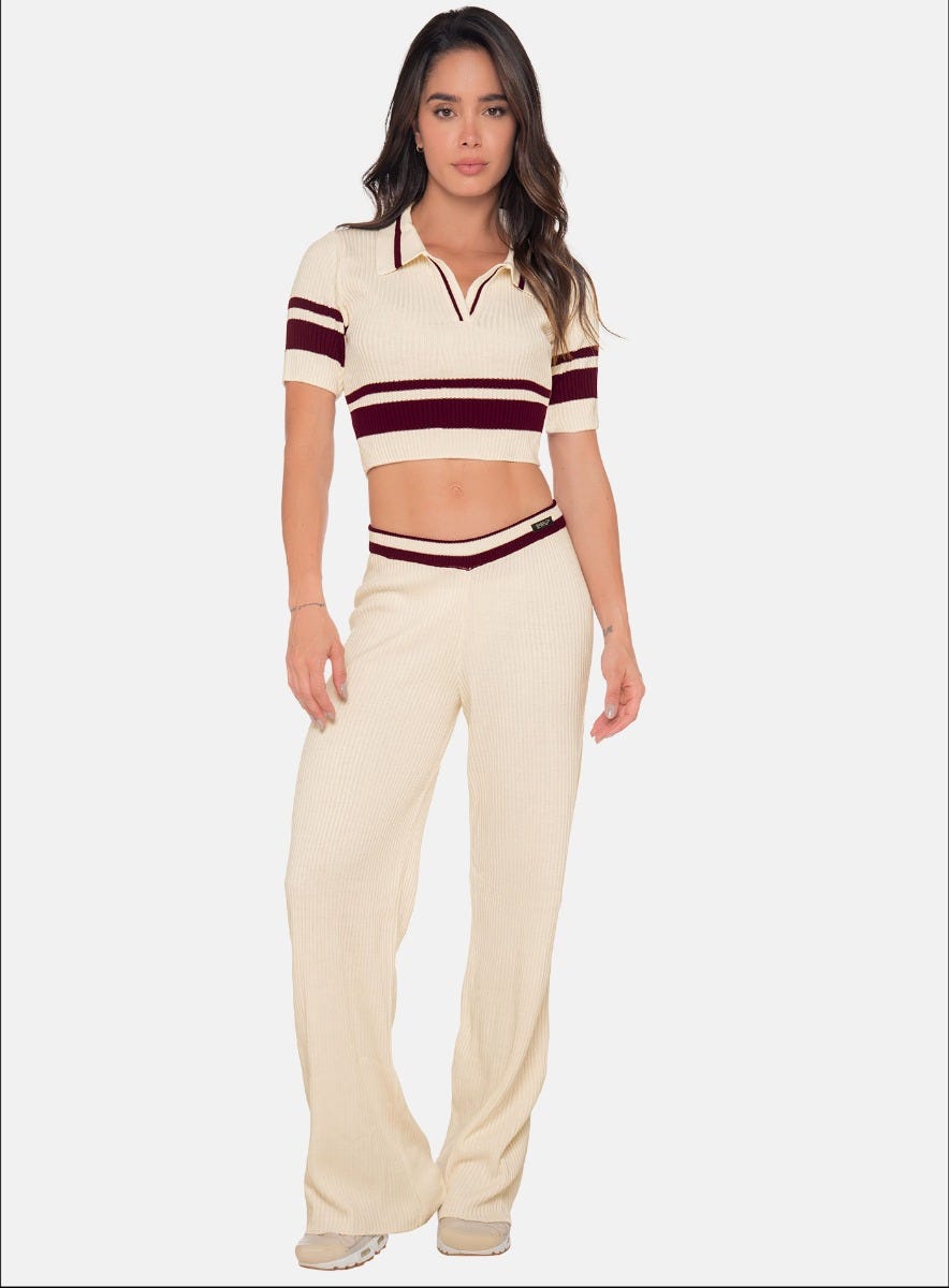 Pantalon casual color marfil para mujer, marca BABALÚ, referencia 111783, vista frontal. Compra al por mayor en babalu.com.co en COP.