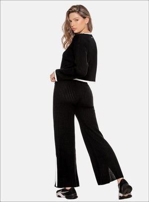 Pantalon casual color negro para mujer, marca BABALÚ, referencia 110523, vista trasera. Compra al por mayor en babalu.com.co en COP.