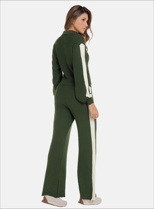 Pantalon casual color verde para mujer, marca BABALÚ, referencia 112743, vista lateral. Compra al por mayor en babalu.com.co en COP.