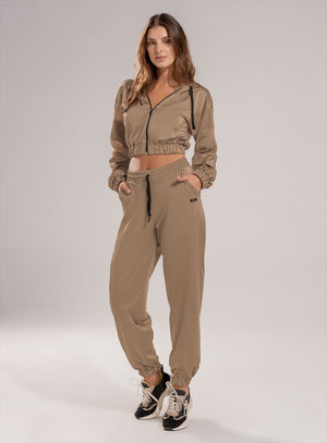Pantalon deportivo color arequipe para mujer, marca BABALÚ, referencia 112343, vista frontal. Compra al por mayor en babalu.com.co en COP.