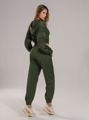 Pantalon deportivo color verde para mujer, marca BABALÚ, referencia 112343, vista trasera. Compra al por mayor en babalu.com.co en COP.