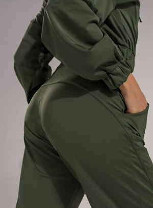 Pantalon deportivo color verde para mujer, marca BABALÚ, referencia 112343, vista trasera. Compra al por mayor en babalu.com.co en COP.
