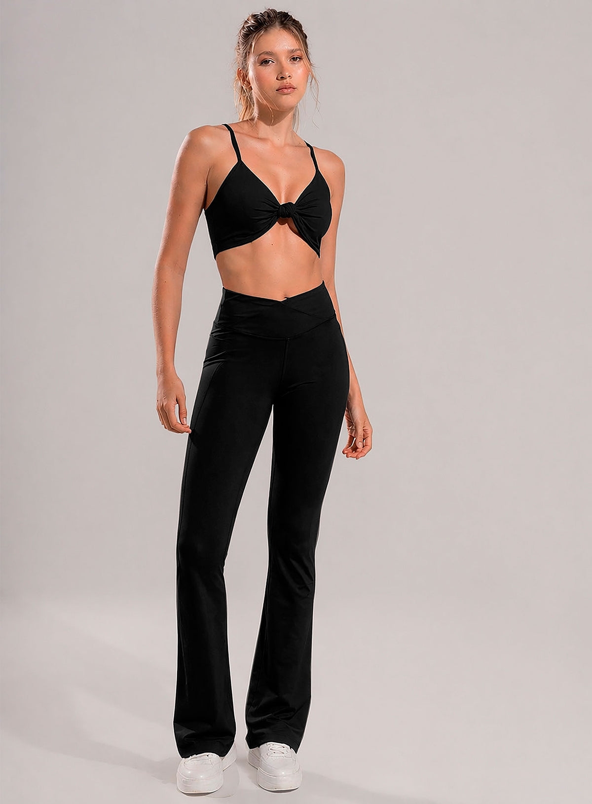 Pantalon tela color negro para mujer, marca BABALÚ, referencia 114673, vista frontal. Compra al por mayor en babalu.com.co en COP.