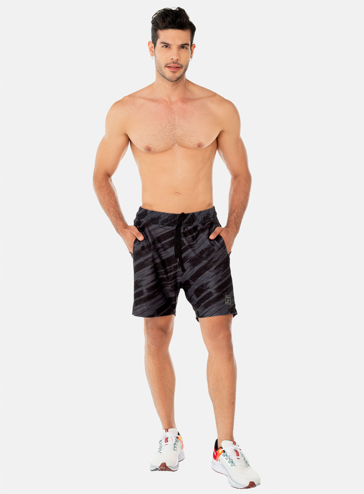 Pantaloneta deportiva color gris para hombre, marca INIZIO, referencia 86326, vista frontal. Compra al por mayor en babalu.com.co en COP.