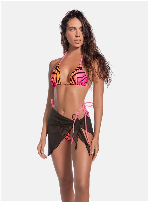 Pareo salida color negro para mujer, marca BABALÚ, referencia 19184, vista frontal. Compra al por mayor en babalu.com.co en COP.