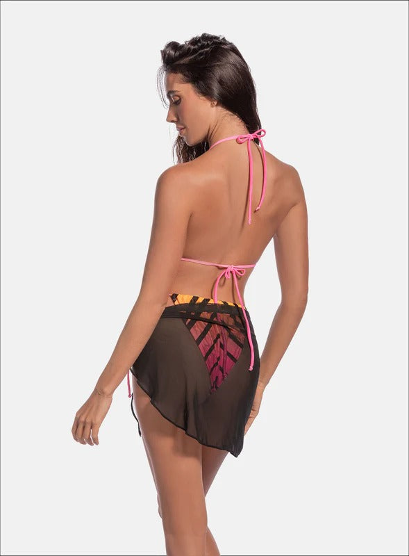 Pareo salida color negro para mujer, marca BABALÚ, referencia 19184, vista trasera. Compra al por mayor en babalu.com.co en COP.