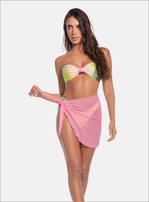 Pareo salida color rosado para mujer, marca BABALÚ, referencia 19184, vista frontal. Compra al por mayor en babalu.com.co en COP.