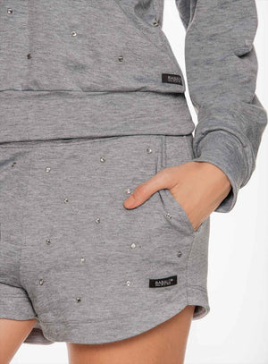 Short casual color gris para mujer, marca BABALÚ, referencia 110943, vista detalle. Compra al por mayor en babalu.com.co en COP.