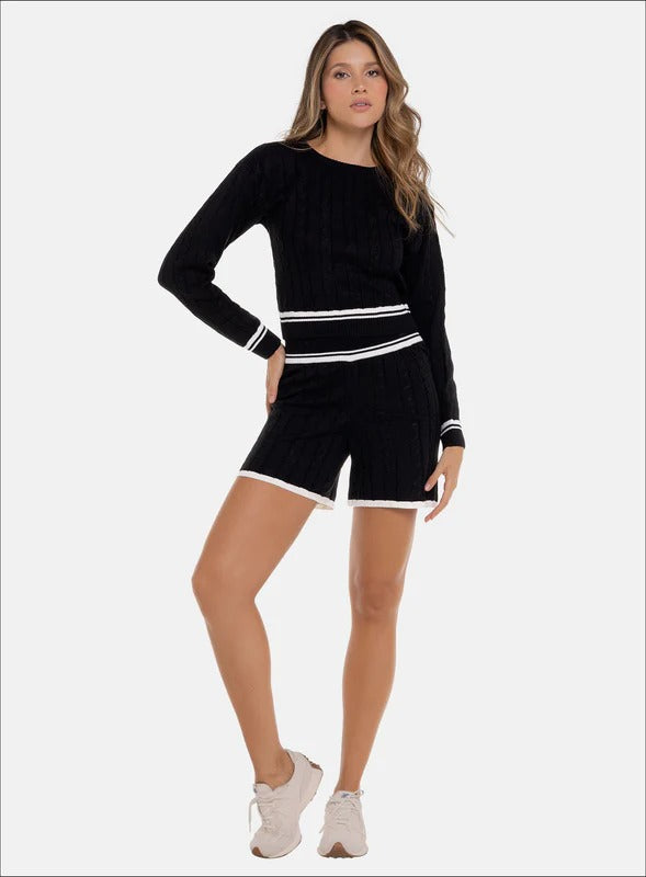 Short casual color negro para mujer, marca BABALÚ, referencia 112763, vista frontal. Compra al por mayor en babalu.com.co en COP.