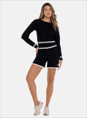 Short casual color negro para mujer, marca BABALÚ, referencia 112763, vista frontal. Compra al por mayor en babalu.com.co en COP.