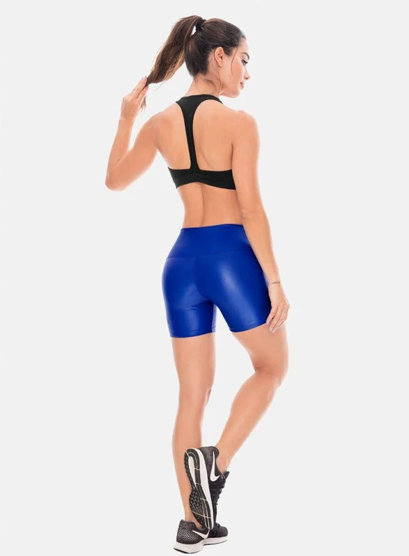 Short deportivo color azul para mujer, marca BABALÚ, referencia 102643, vista trasera. Compra al por mayor en babalu.com.co en COP.