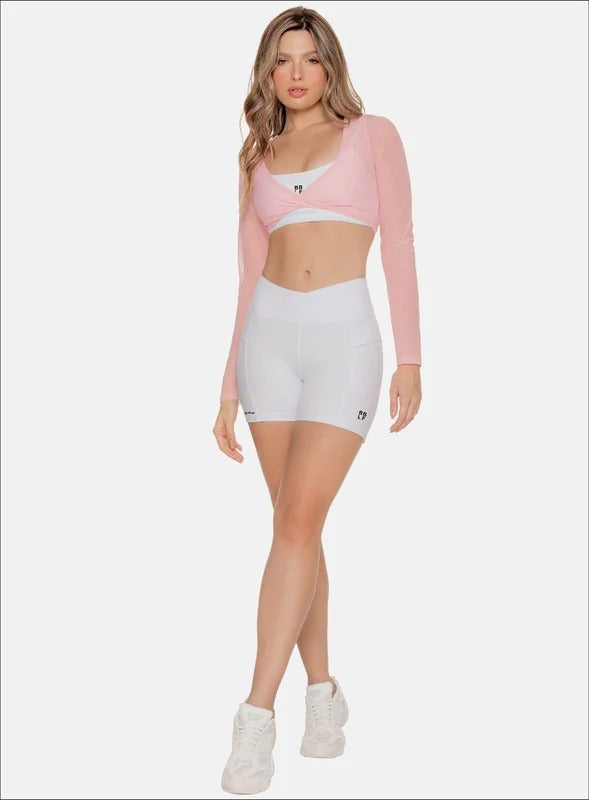 Short deportivo color blanco, marca BABALÚ, referencia 110853, vista detalle. Compra al por mayor en babalu.com.co en COP.