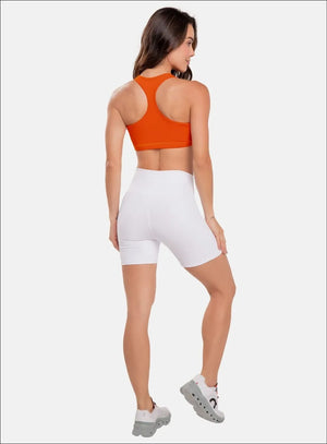 Short deportivo color blanco para mujer, marca BABALÚ, referencia 91513, vista trasera. Compra al por mayor en babalu.com.co en COP.