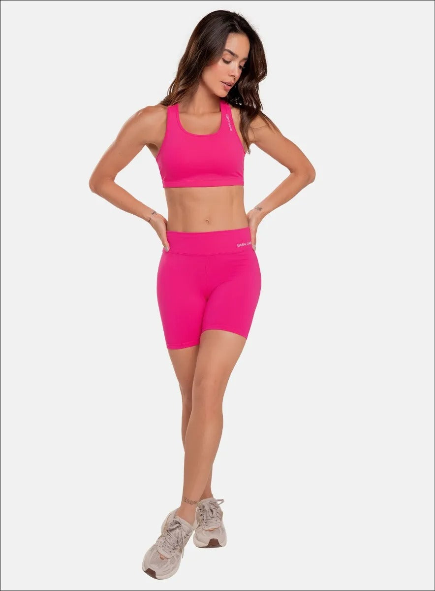 Short deportivo color fucsia para mujer, marca BABALÚ, referencia 91513, vista frontal. Compra al por mayor en babalu.com.co en COP.