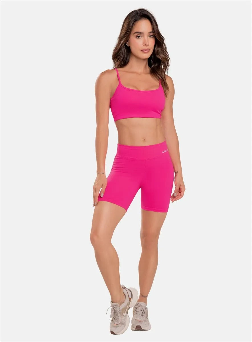 Short deportivo color fucsia para mujer, marca BABALÚ, referencia 91513, vista frontal. Compra al por mayor en babalu.com.co en COP.
