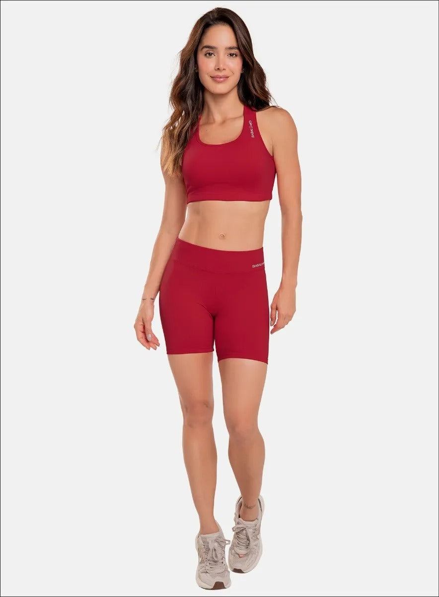 Short deportivo color rojo para mujer, marca BABALÚ, referencia 91513, vista frontal. Compra al por mayor en babalu.com.co en COP.