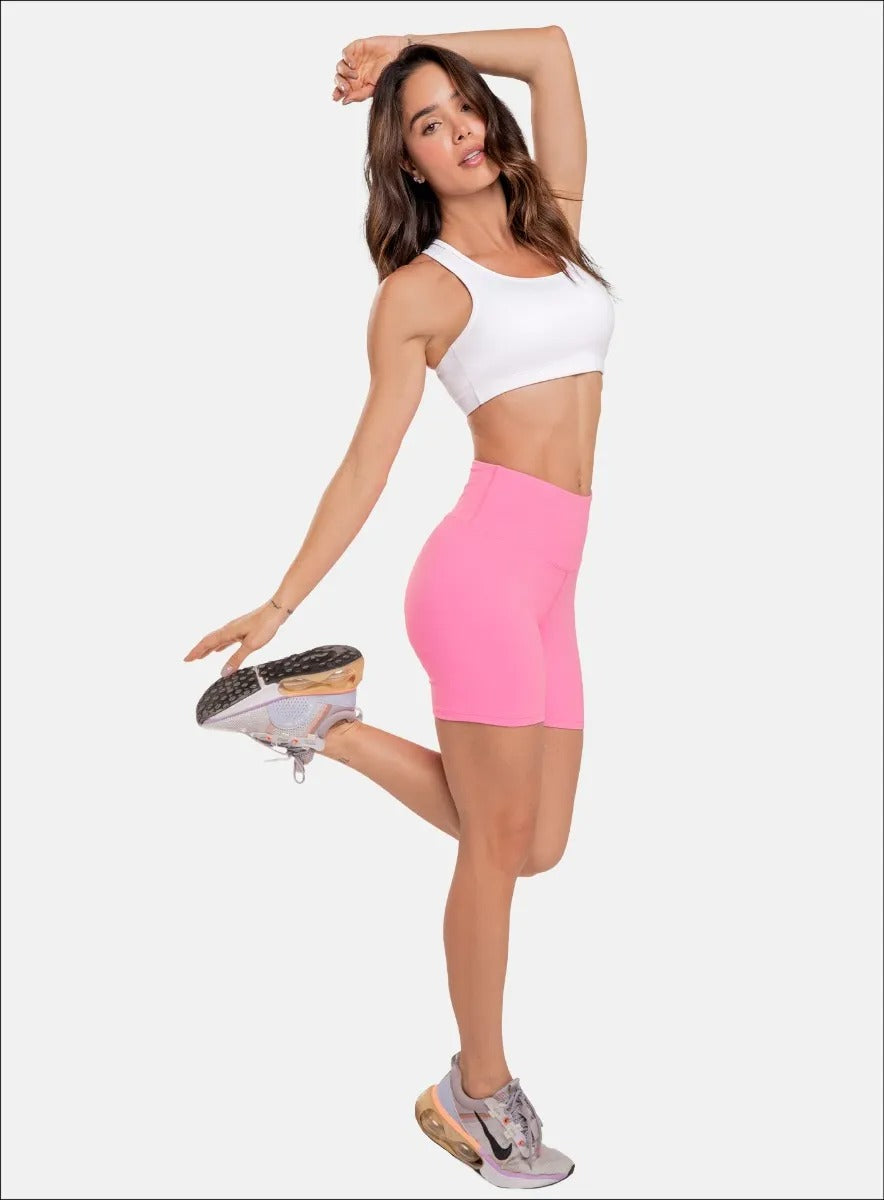 Short deportivo color rosado para mujer, marca BABALÚ, referencia 91513, vista frontal. Compra al por mayor en babalu.com.co en COP.