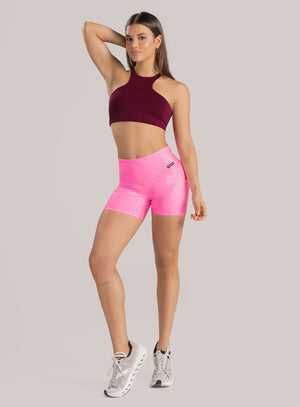 Short deportivo color rosado neon para mujer, marca BABALÚ, referencia 114433, vista frontal. Compra al por mayor en babalu.com.co en COP.