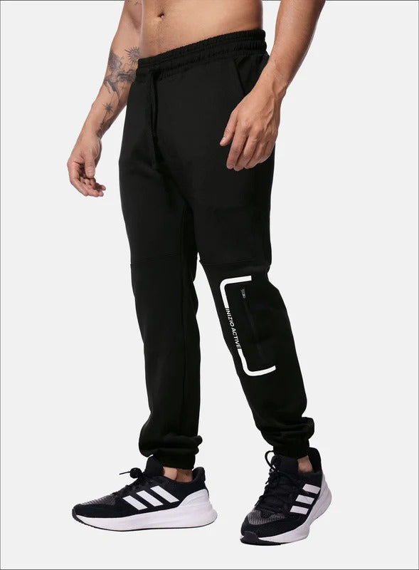 Sudadera deportiva color negro para hombre, marca INIZIO, referencia 86206, vista lateral. Compra al por mayor en babalu.com.co en COP.