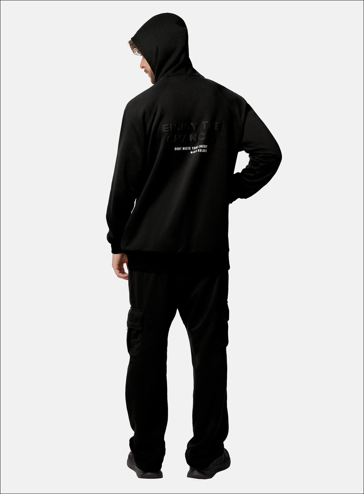 Sudadera hombre color negro para hombre, marca BBL MEN, referencia 49, vista trasera. Compra al por mayor en babalu.com.co en COP.