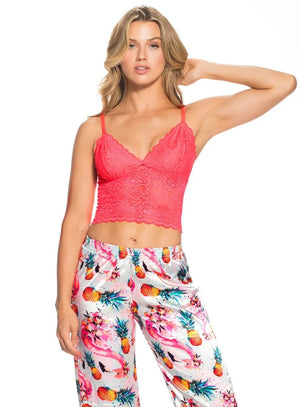 Top blonda color coral, referencia 158, vista frontal. Compra al por mayor en babalu.com.co en COP.