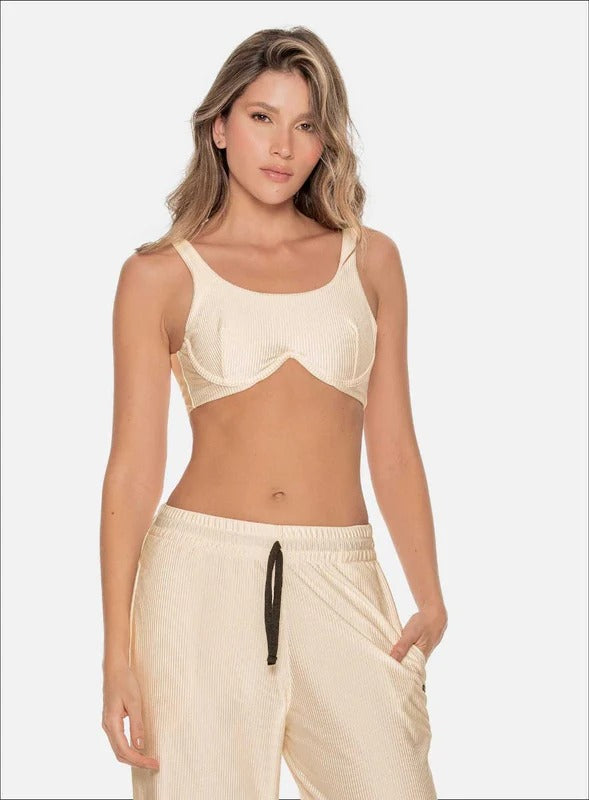 Top casual color marfil, marca BABALÚ, referencia 110793, vista frontal. Compra al por mayor en babalu.com.co en COP.